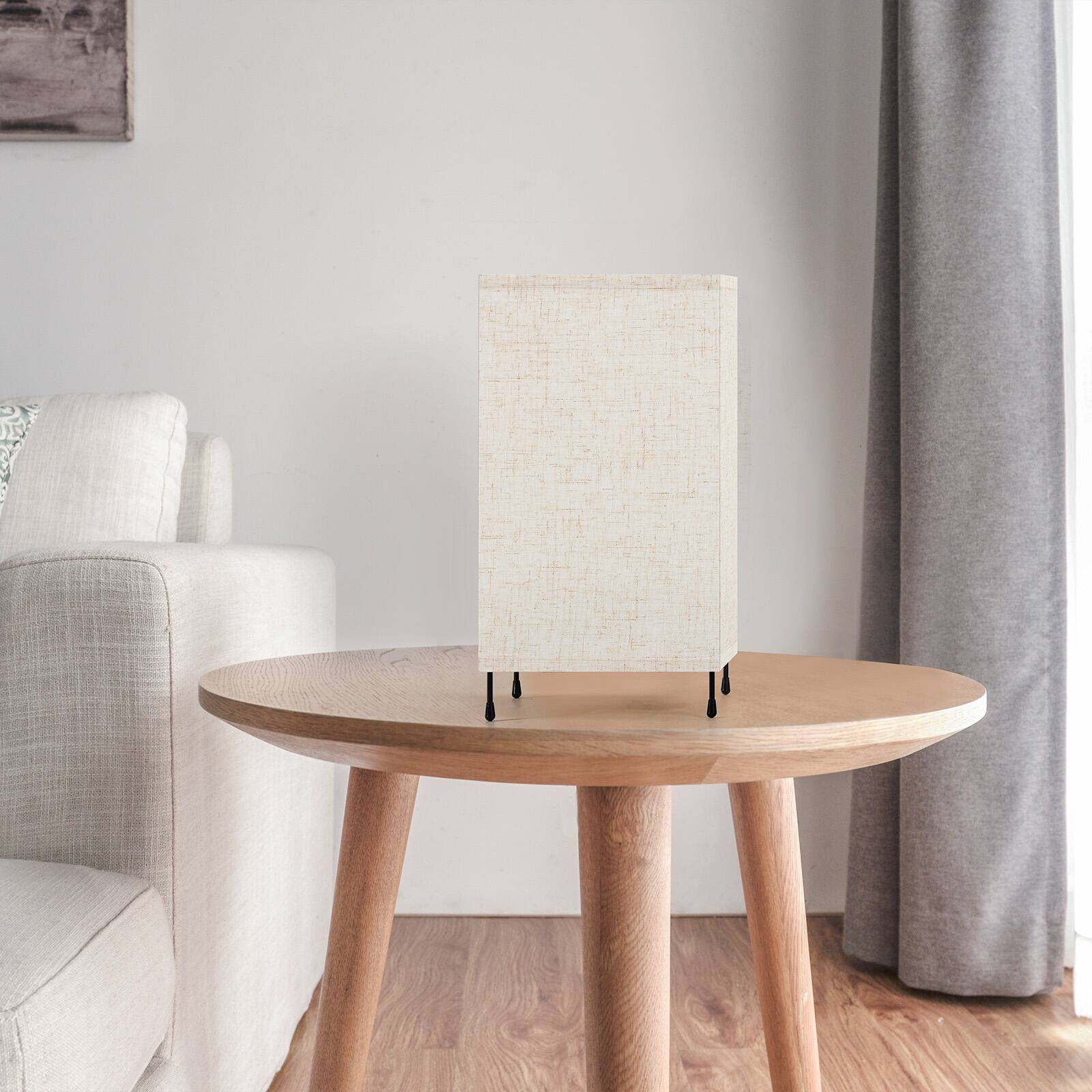 Alt View 1. Oumilen - 2-Pack Battery-Powered Square Lamps with Remote - 12-Color RGB Linen Shade Table Lamps for Bedroom & Living Room.