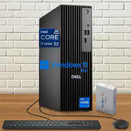 Dell - OptiPlex Slim Desktop, Intel Core i7-14700, 8GB DDR5, 512GB SSD + 500GB Ext, USB-C, Wi-Fi, HDMI, Win 11 Pro - Black