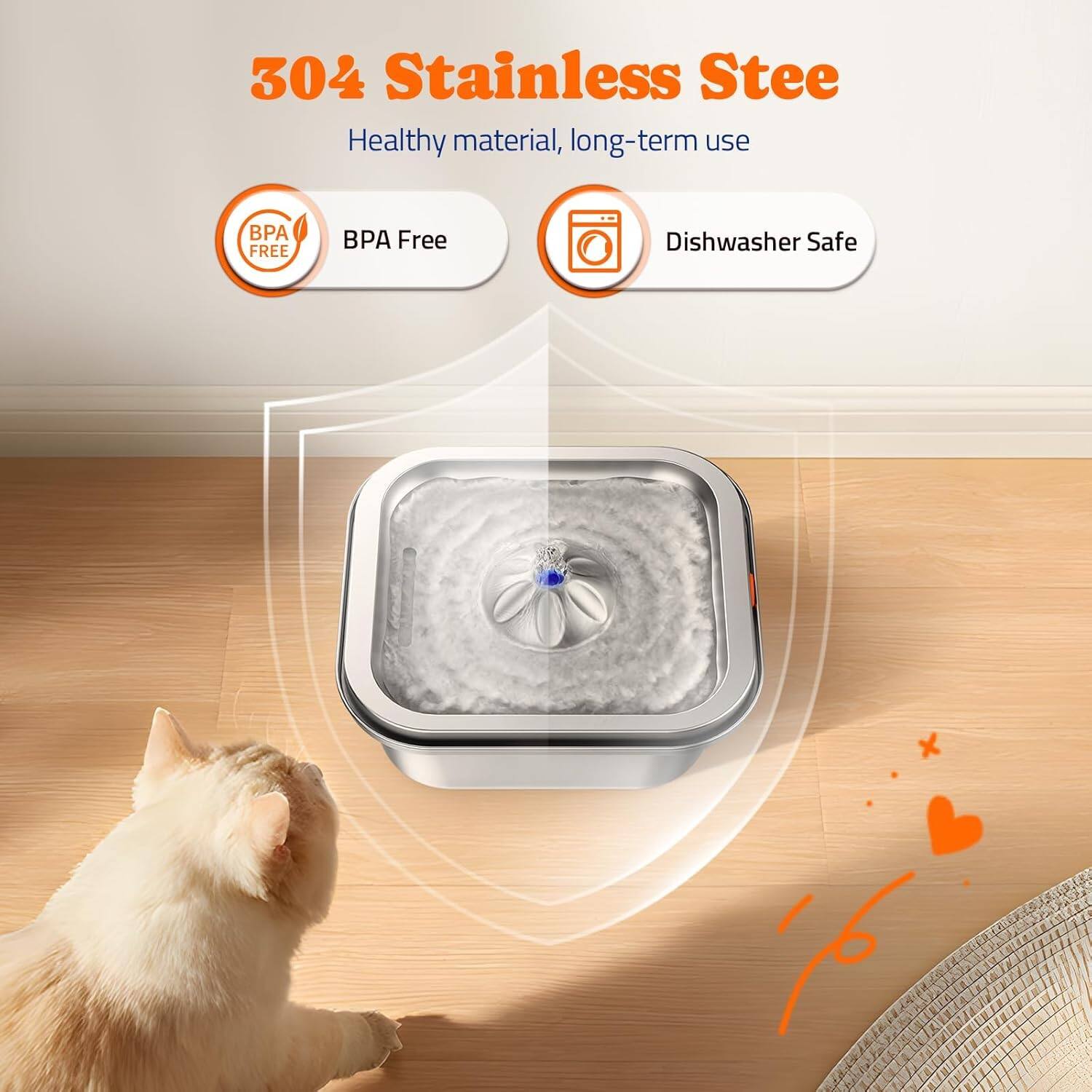 304 Stainless Steel  
Healthy material, long-term use  

BPA Free  
Dishwasher Safe
