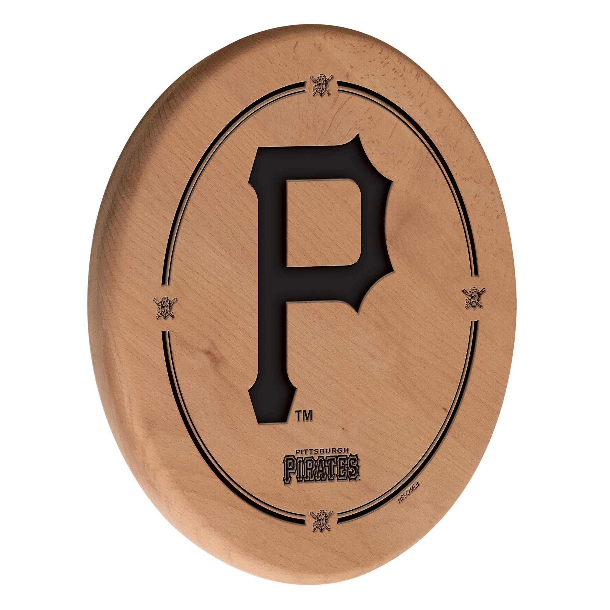 Natural Pittsburgh Pirates 13" Laser Engraved Solid Wood Sign