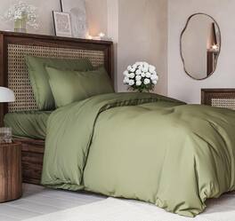 CGK Linens - Luxury Soft Premium Duvet Cover Set - Zipper Closure & Matching Pillow Shams - Twin - Sage Green
