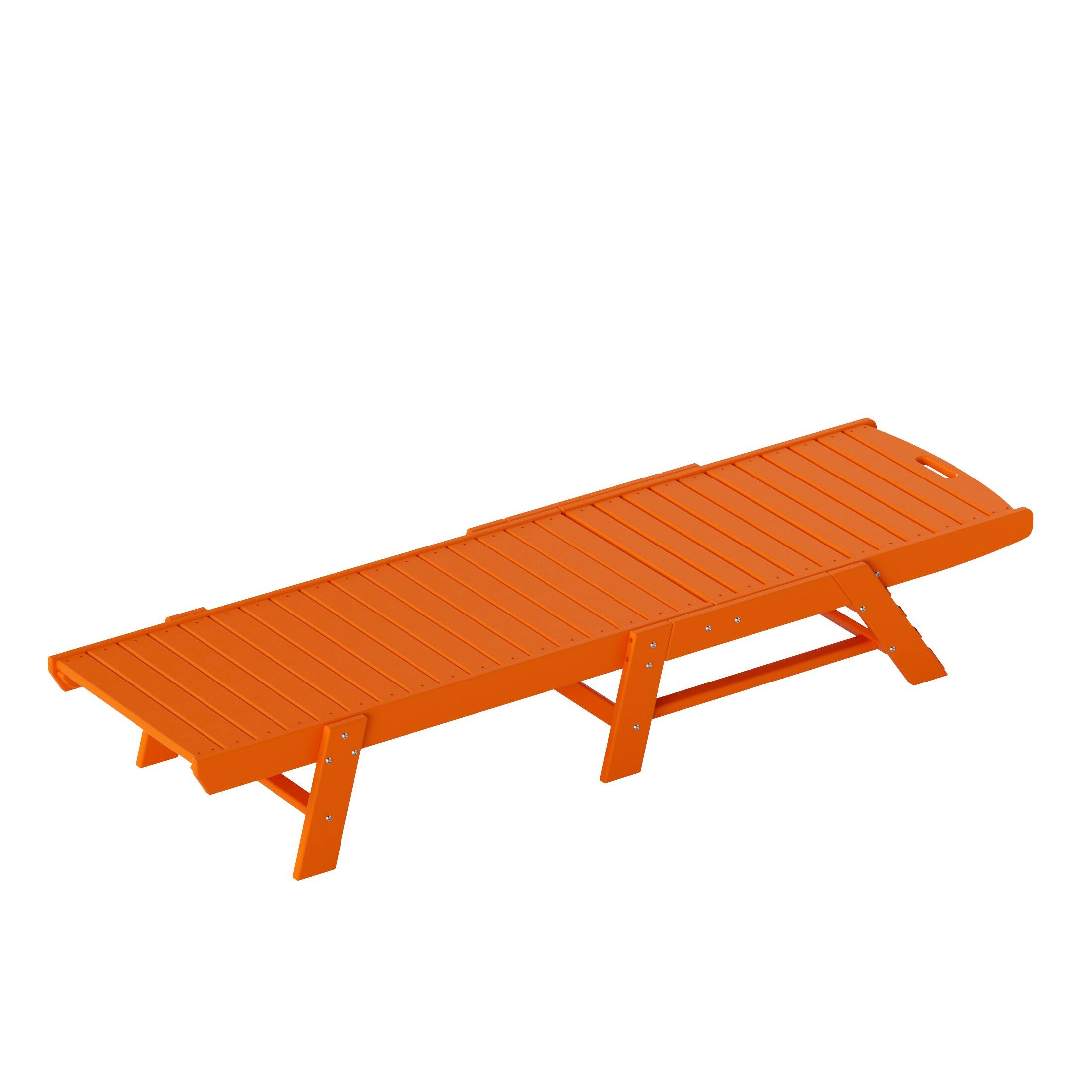 Alt View 4. WestinTrends - WestinTrends Malibu Poly Reclining Outdoor Patio Chaise Lounge Chair Adjustable - Orange.