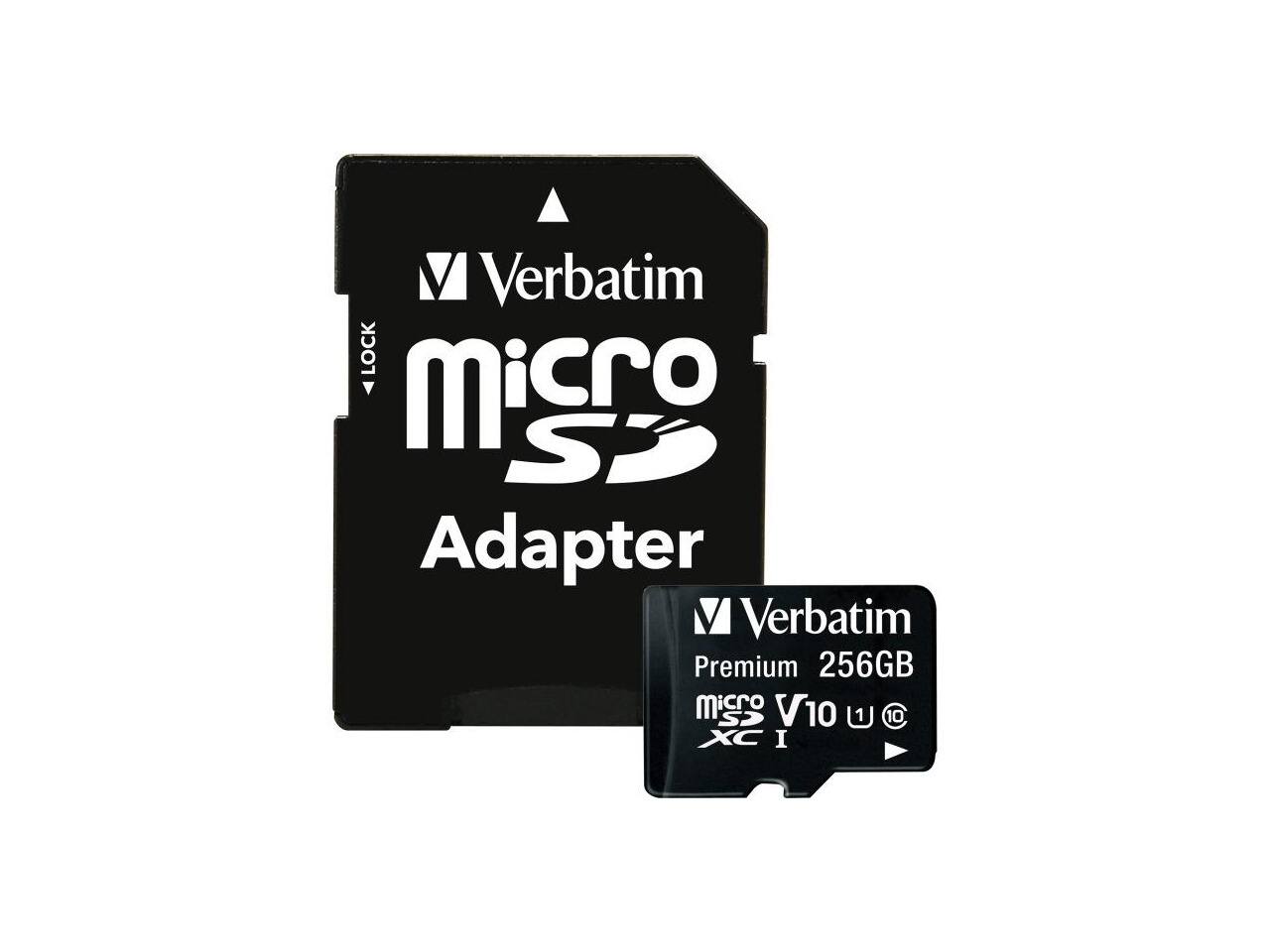 Verbatim LOCK micro SD Adapter Verbatim Premium 256GB micro SD V10 XC I