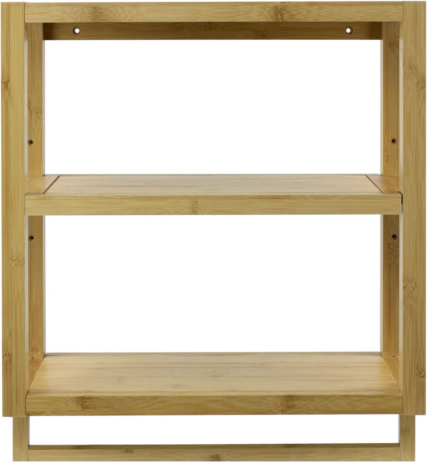 Alt View 5. Sorbus - Sorbus Bamboo Wall Mounted Rack for Bathroom, Kitchen & More - Brown.