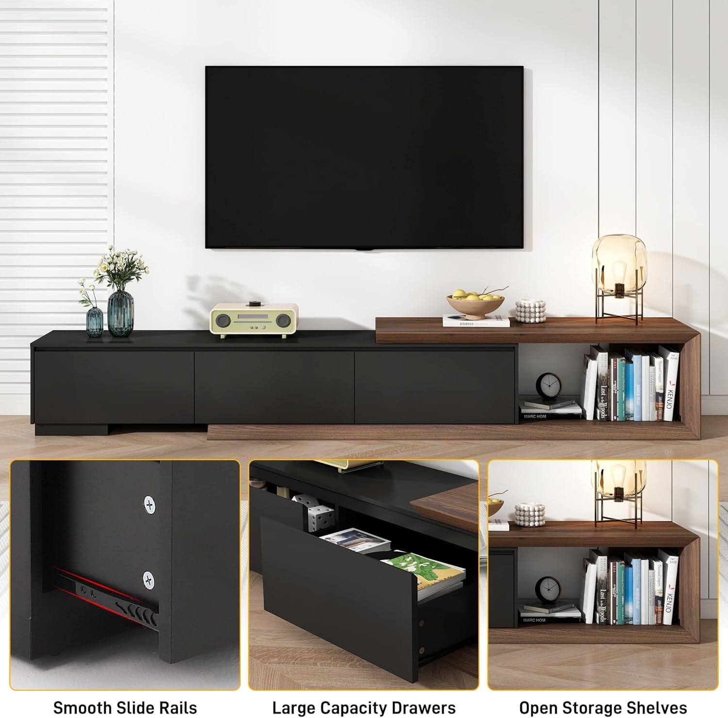 CENIN F. ACC - ONIA Smooth Slide Rails Large Capacity Drawers Open Storage Shelves