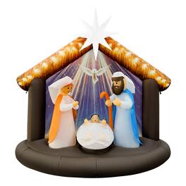 GOOSH Inflatables - GOOSH 7.5FT Nativity Scene Inflatable with LED Lights for Outdoor Christmas Yard Display - Brown