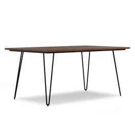 Simpli Home - Hunter 66 inch x 40 inch Rectangle Industrial Dining Table - Walnut Veneer