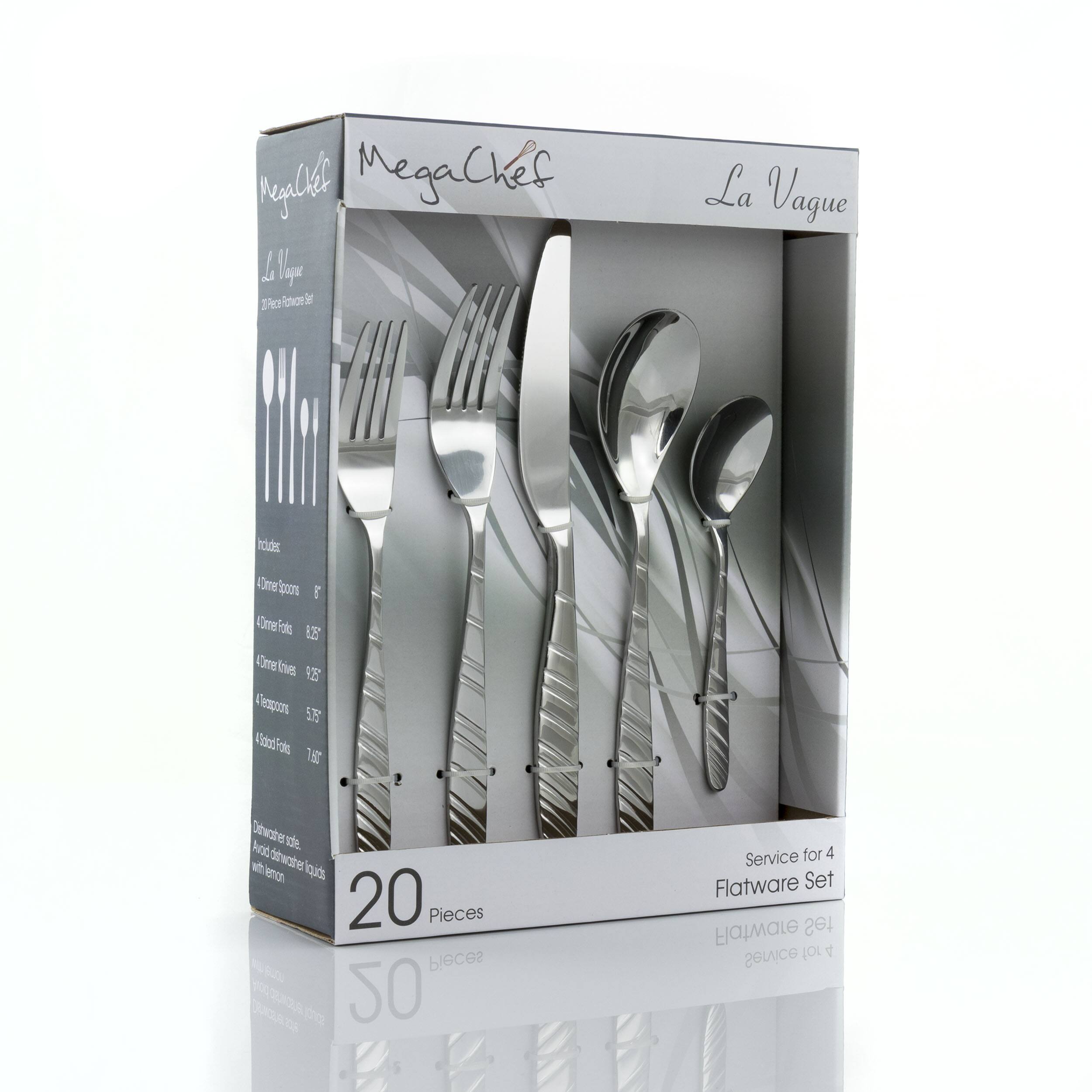 Myalet MegaChef La Vague Service for 4 Flatware Set 20 Pieces 20 Pieces 20 225 12 T