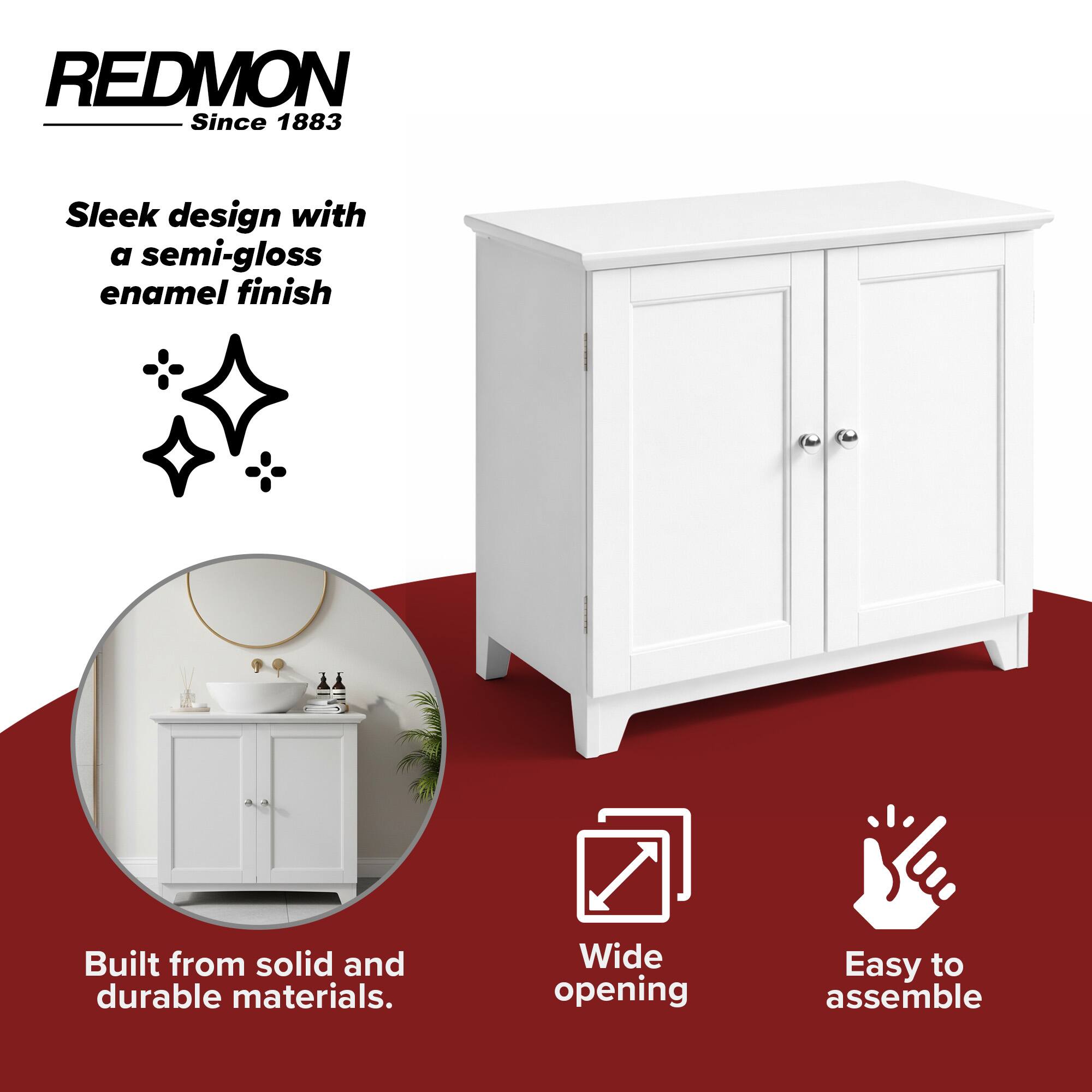 REDMON  
Since 1883  

Sleek design with a semi-gloss enamel finish  
Built from solid and durable materials.  
Wide opening  
Easy to assemble
