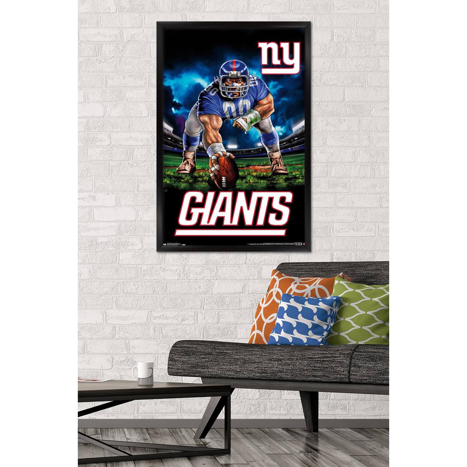 Alt View 1. Trends International - New York Giants 24.25'' x 35.75'' Framed Mascot Poster - Multicolor.