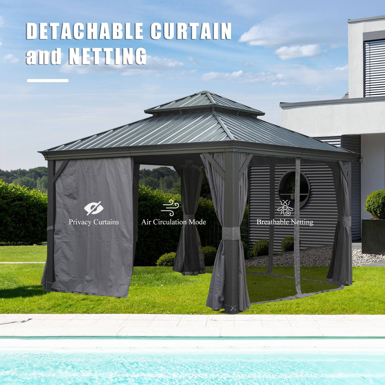 DETACHABLE CURTAIN and NETTING

- Privacy Curtains
- Air Circulation Mode
- Breathable Netting