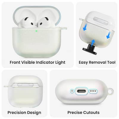 Ornarto for AirPods 4 Case (2024), Drop Resistant TPU with LED Ornarto for AirPods 4 Case (2024), Drop Resistant TPU with LED