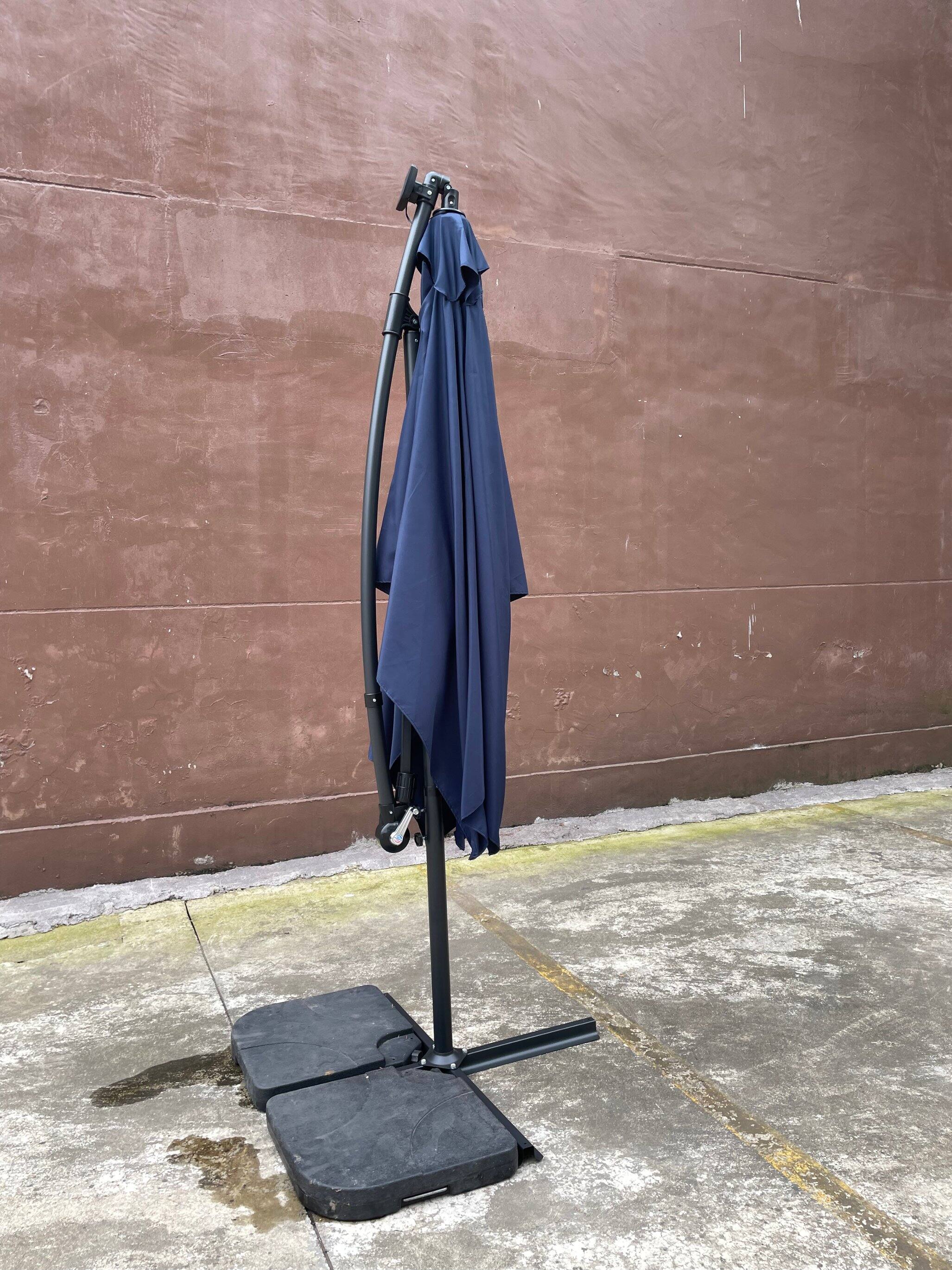 Alt View 9. Loheer - Loheer Square Solar Patio Umbrella LED Lighted Sun Shade Waterproof Market Umbrella with Crank and Cross Base.