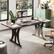 Angle. Bestier - 70" Farmhouse Dining Table, Fits 6-8, Multi-Color for Retro/Modern, Kitchen, Party Desk - Gray.