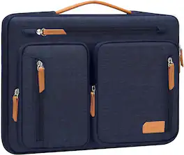 mosiso - Laptop Sleeve 13-13.3 Inch, 360 Protective Laptop Case with 5 Accessory Pockets for MacBook Air Pro 13 14 HP Dell - Navy Blue