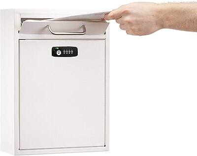 Alt View 6. AdirOffice - AdirOffice Steel Large Wall Mounted Interoffice Mailbox Drop Box, Combination Lock, White (631-04-WHI-KC) - White.
