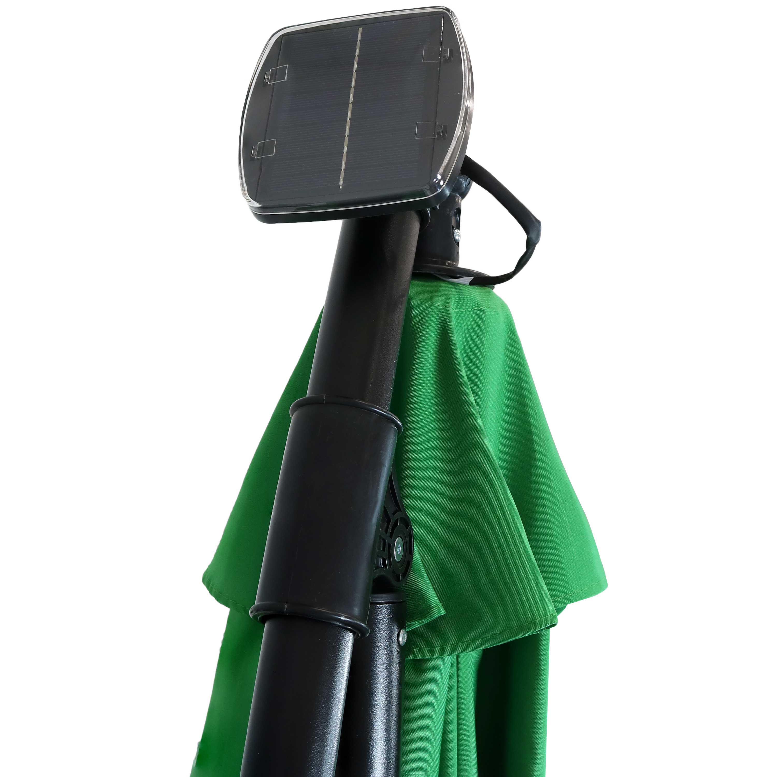 Alt View 10. Sunnydaze - 9.5 ft Solar Cantilever Offset Patio Umbrella - Emerald.