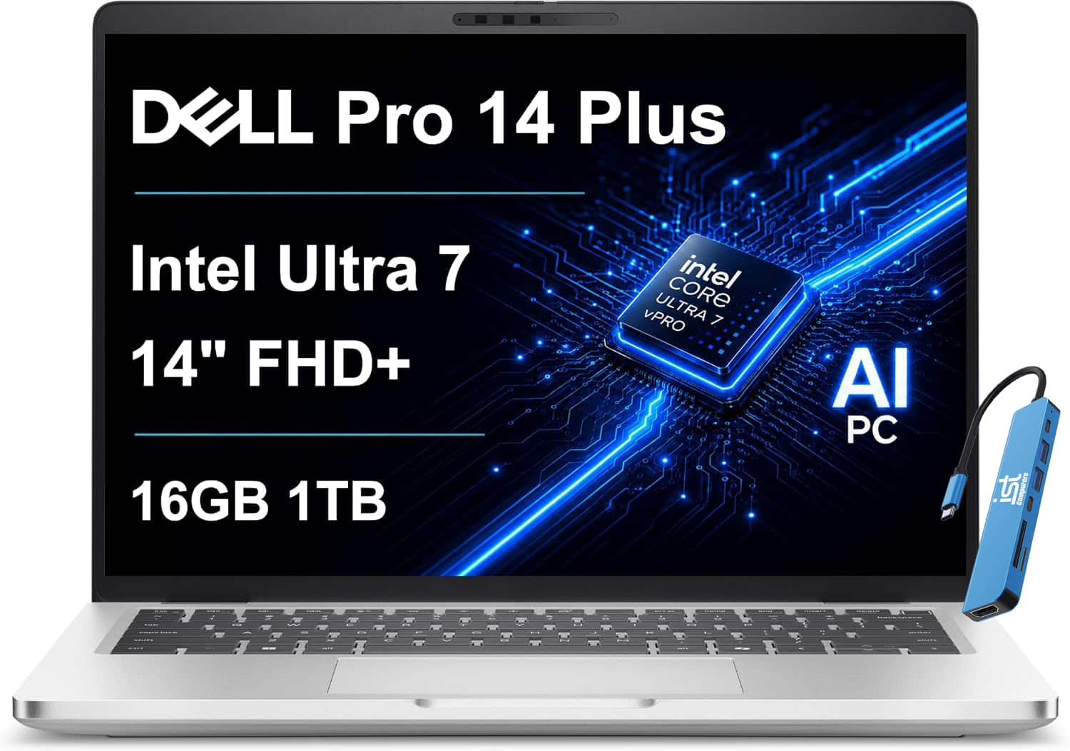 "Dell - Upgraded - Pro 14 Plus 14"" FHD+ Laptop - AI PC - Intel Core Ultra 7 266V - 16GB RAM - 1TB SSD - Wi-Fi 7 - Win 11Pro - Silver" price history on PriceWatchPro