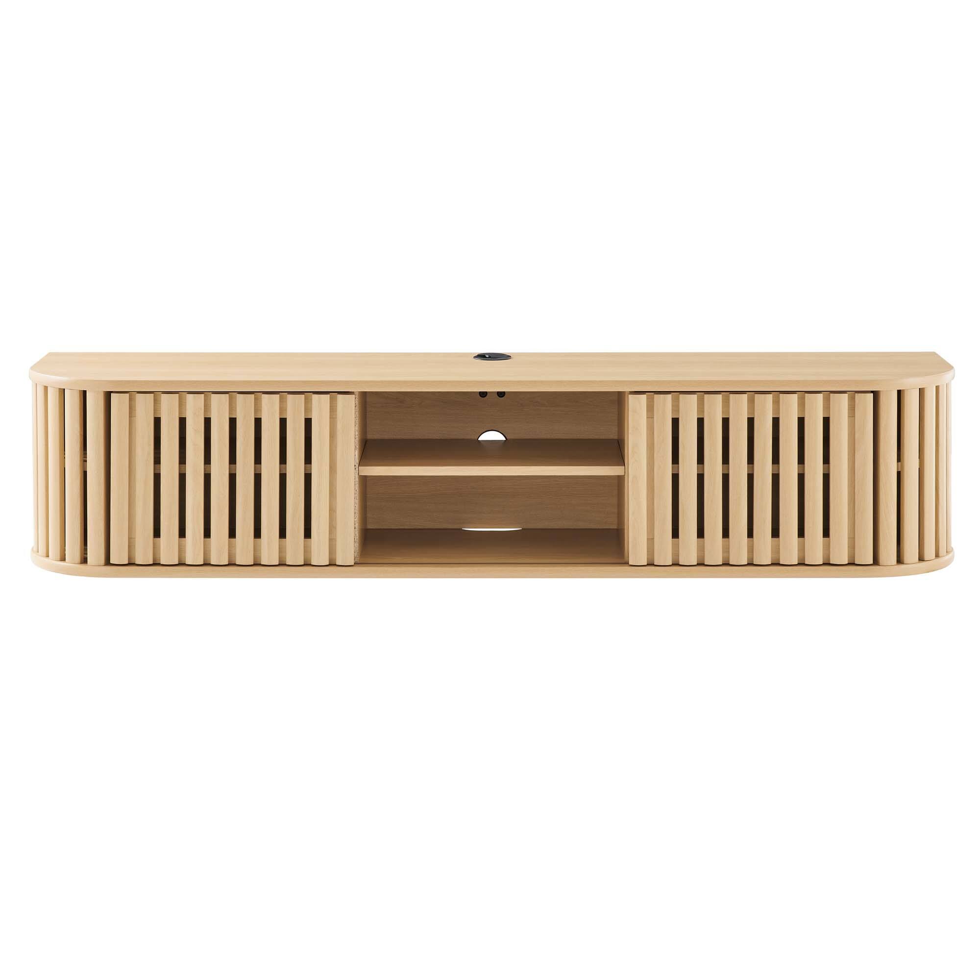 Alt View 2. Modway - Fortitude 63" Wall-Mounted TV Stand by Modway - Oak.