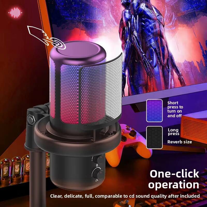 Short press to turn on and off  
Long press Reverb size  
One-click operation  
Clear, delicate, full, comparable to CD sound quality after included