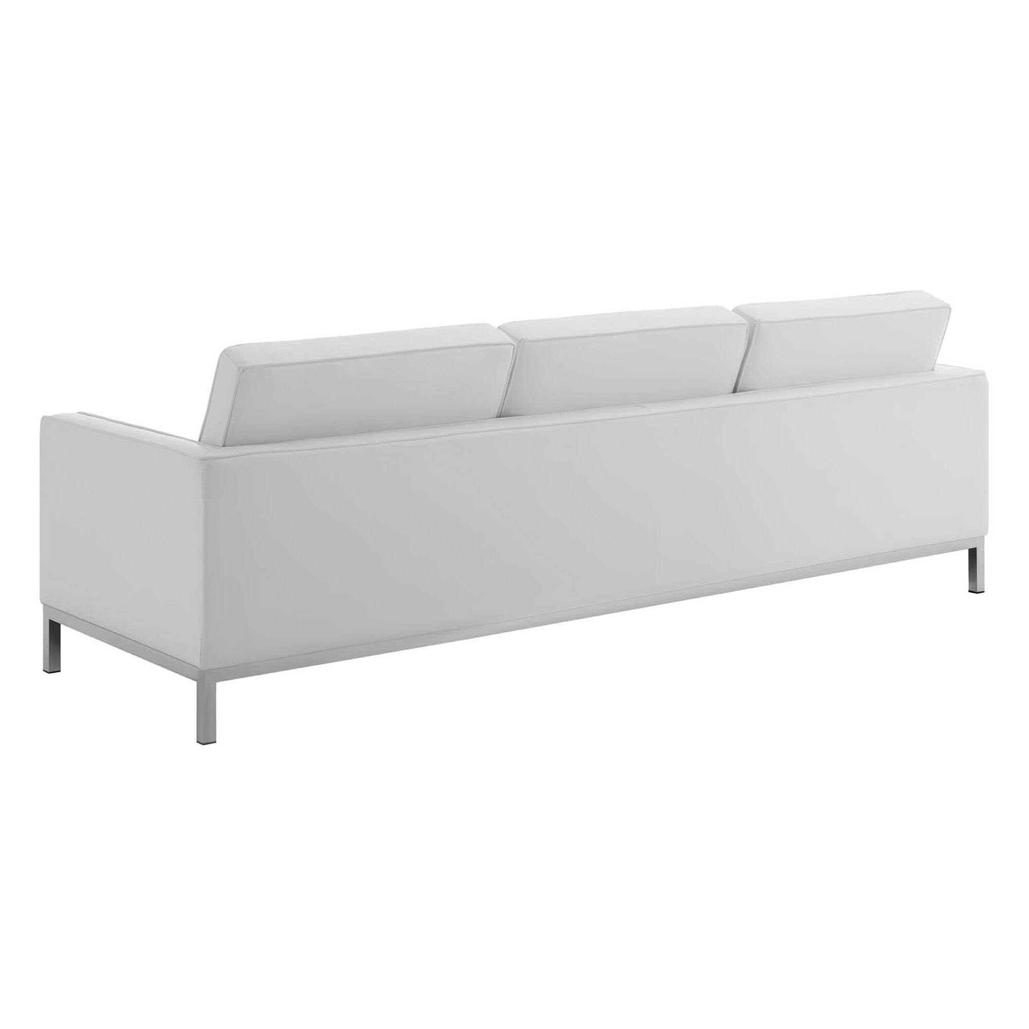 Left. Modway - Loft Tufted Upholstered Faux Leather Sofa and Armchair Set by Modway - White.