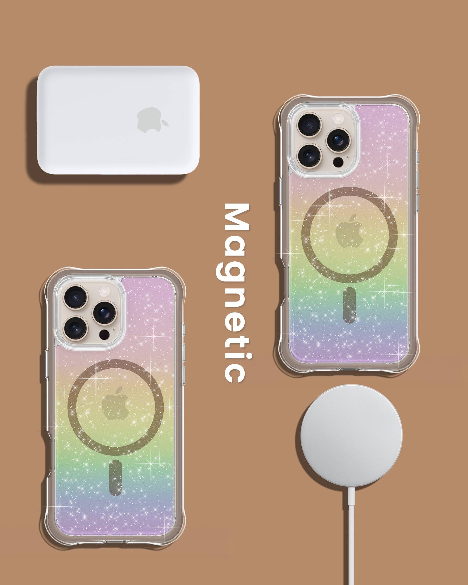 Alt View 7. Ornarto - ORNARTO Air Case for iPhone 16 Pro Max Clear, Compatible with MagSafe, Military-Grade Drop Protection Cover-Golden Dusk - Golden Dusk.