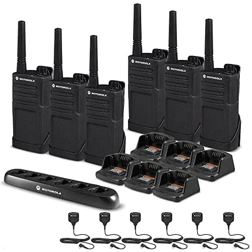 Motorola Solutions - 6 x Motorola RMM2050 On-Site 2-Way Radio (RMM2050) - 6 Pack With Mics Bundle - Black