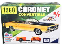 Skill 2 Model Kit 1968 Dodge Coronet R/T Convertible with Haul-Away Trailer 1/25 Scale Model by MPC - Multicolor
