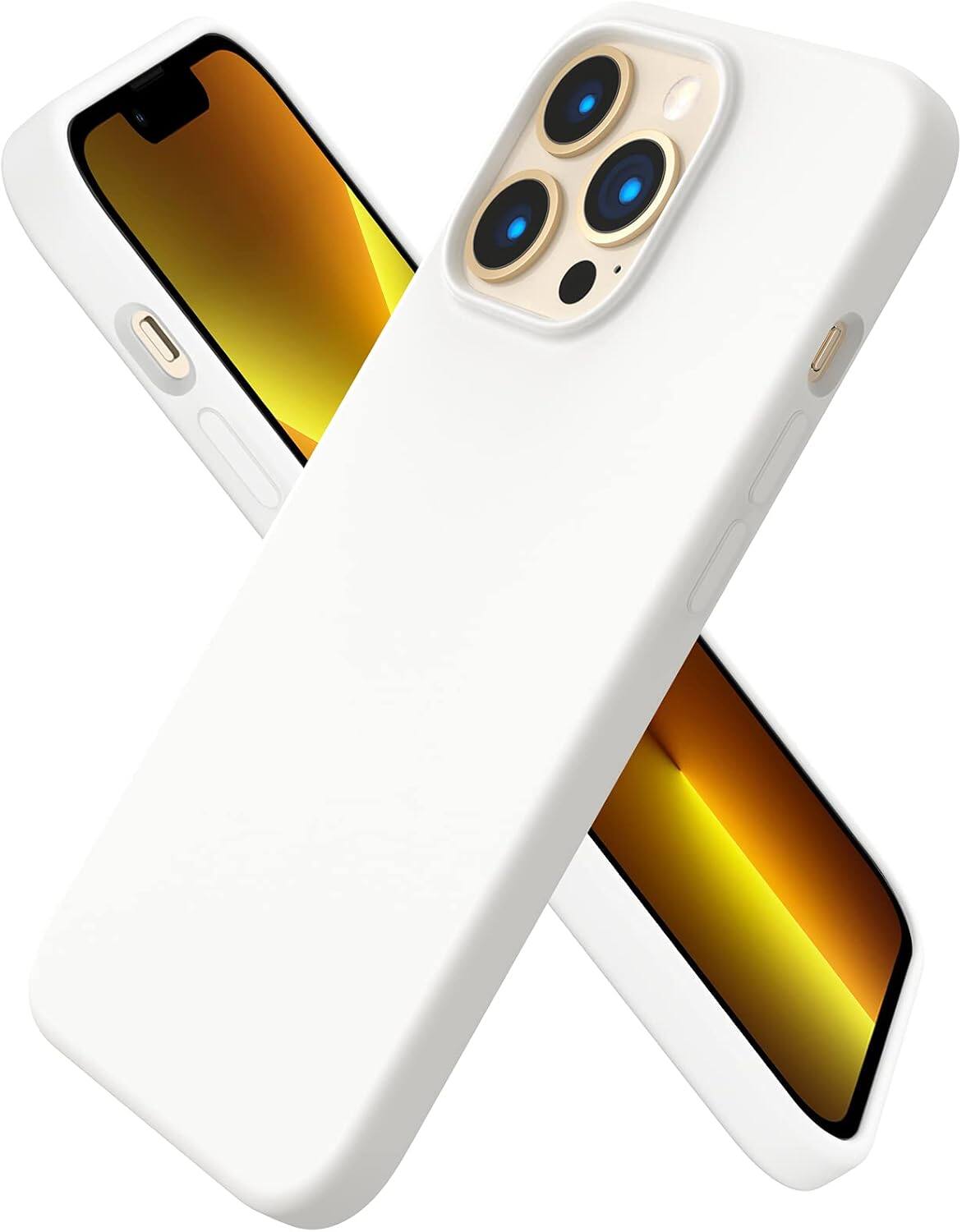 Front. Ornarto - ORNARTO Compatible with iPhone 13 Pro Case 6.1", Slim Liquid Silicone 3 Layers Full Covered Cover-White - White.