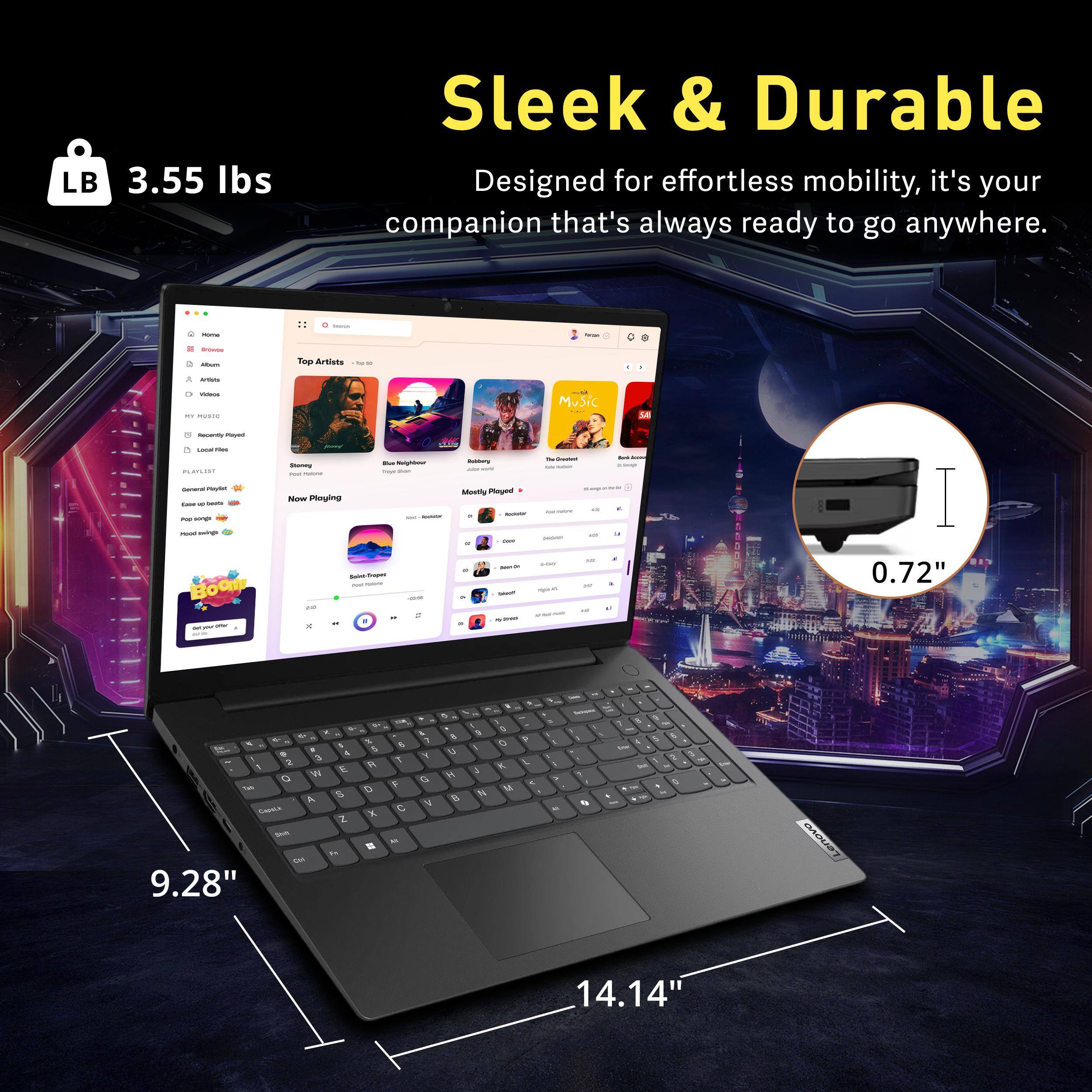 LB 3.55 lbs

Sleek & Durable

Designed for effortless mobility, it's your companion that's always ready to go anywhere.

9.28"  
0.72"  
14.14"