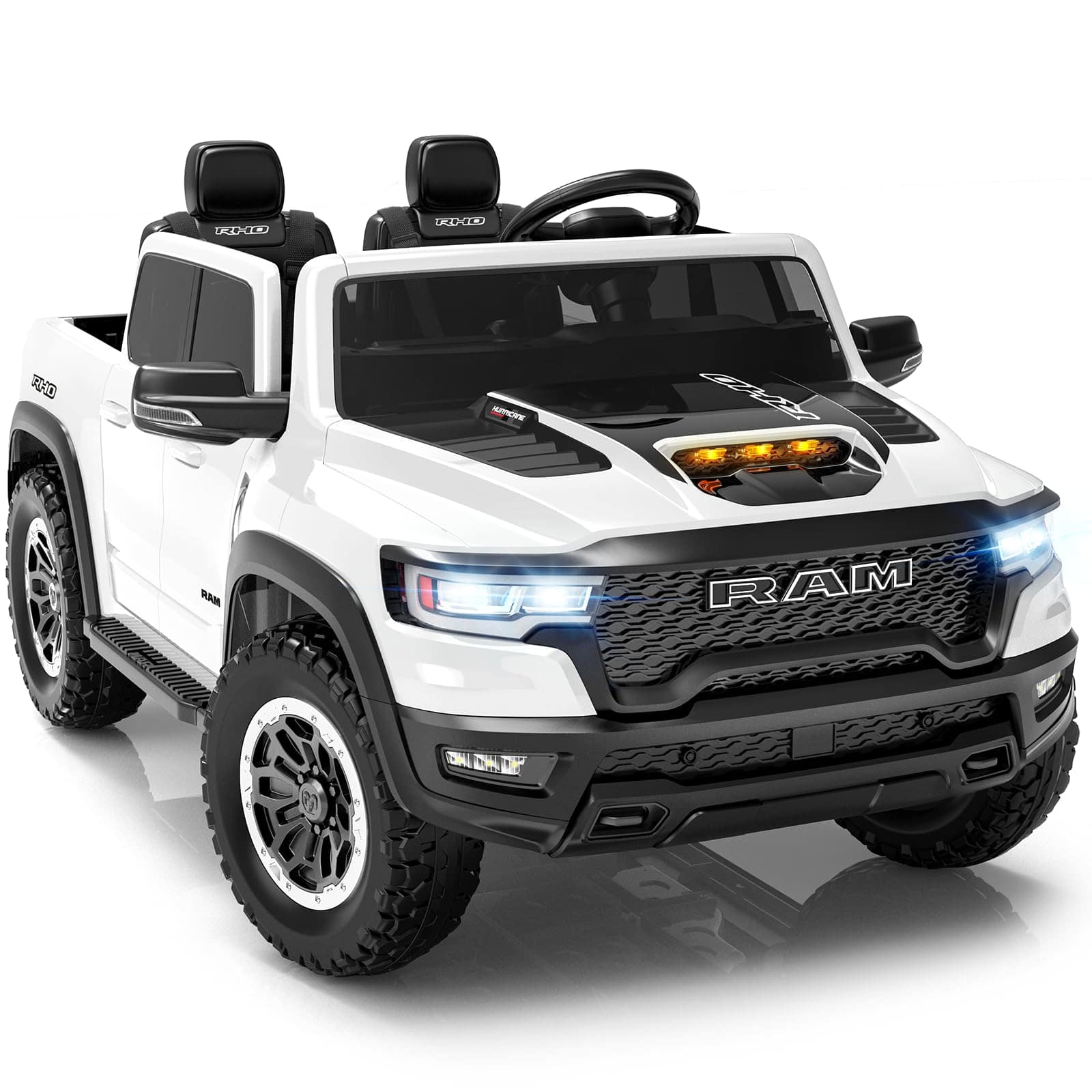 FIRST RIDE ON - 24V Licensed RAM 1500 RHO Ride on Car for Kids, 2-Seater Electric Car with Remote Control, Truck Bed Storage, LED Lights - Pure White price history on PriceWatchPro