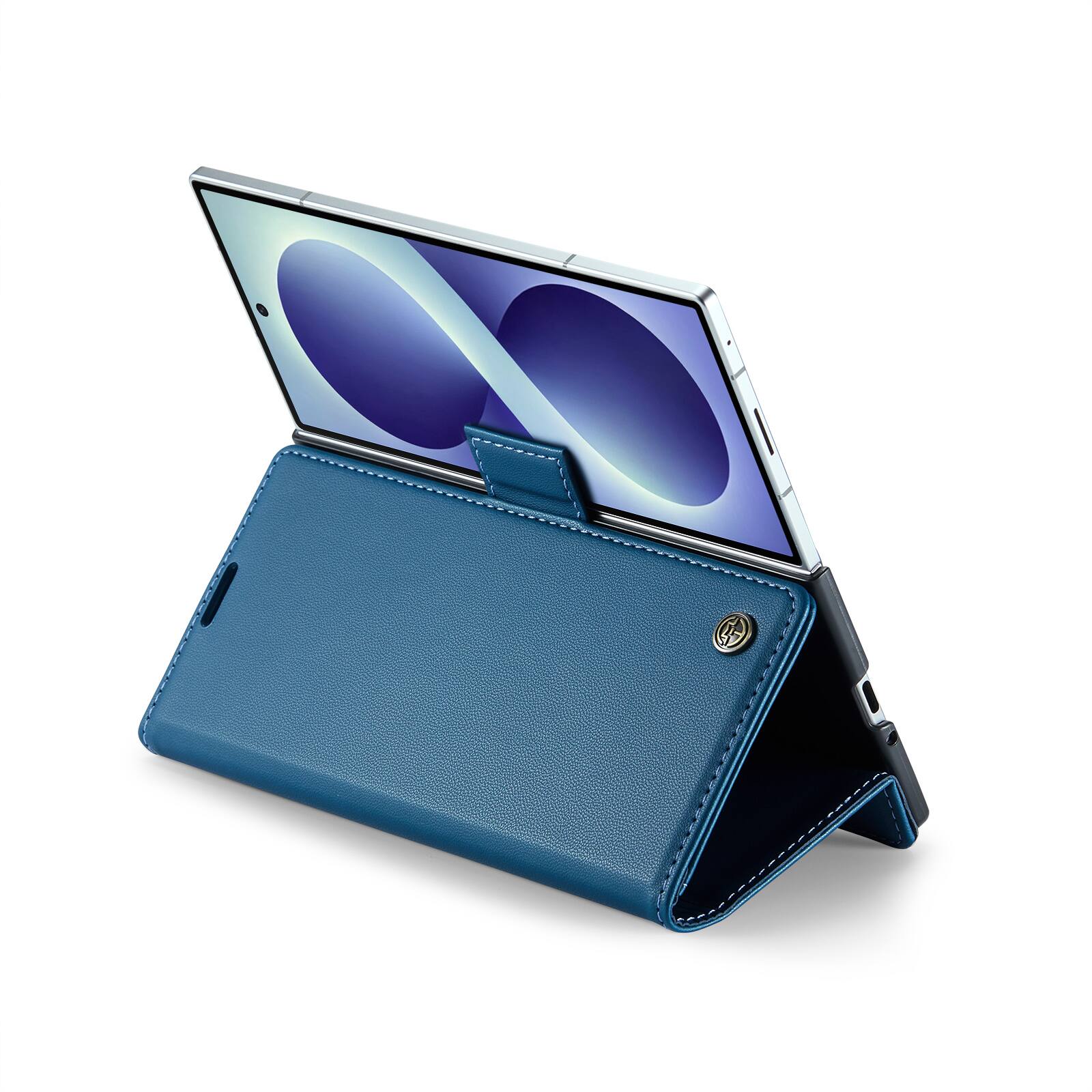 Alt View 9. UUCOVER - For Samsung Galaxy Z Fold8 Ultra PU Leather Wallet Case with RFID Blocking Card Holder Cash Slot, Magnetic Folio Cover - Blue.