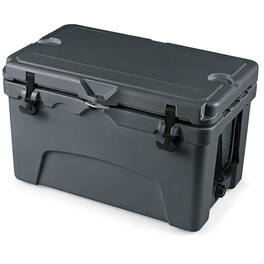 Costway - 45 Quart Portable Hard Cooler, Insulated Ice Chest Keeps Cool for up to 6 Days - Gray