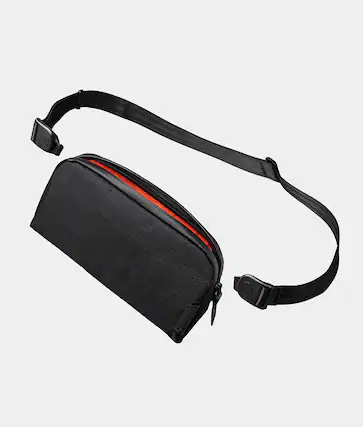 Front. ALPAKA - Flight Pouch Mens Travel Bag Crossbody Phone Case, 0.3L Travel Purse for Men,Water-Resistant Fabric - Black X-Pac VX42.
