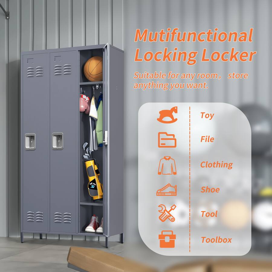 Integrated Locker Lock Anysun Minimalist Integrated Design 3 Door Metal Storage Locker with ...