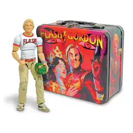 Boss Fight Studio - Flash Gordon Hero H.A.C.K.S. Retro Metal Lunchbox and Action Figure Bundle - Multi-Colored