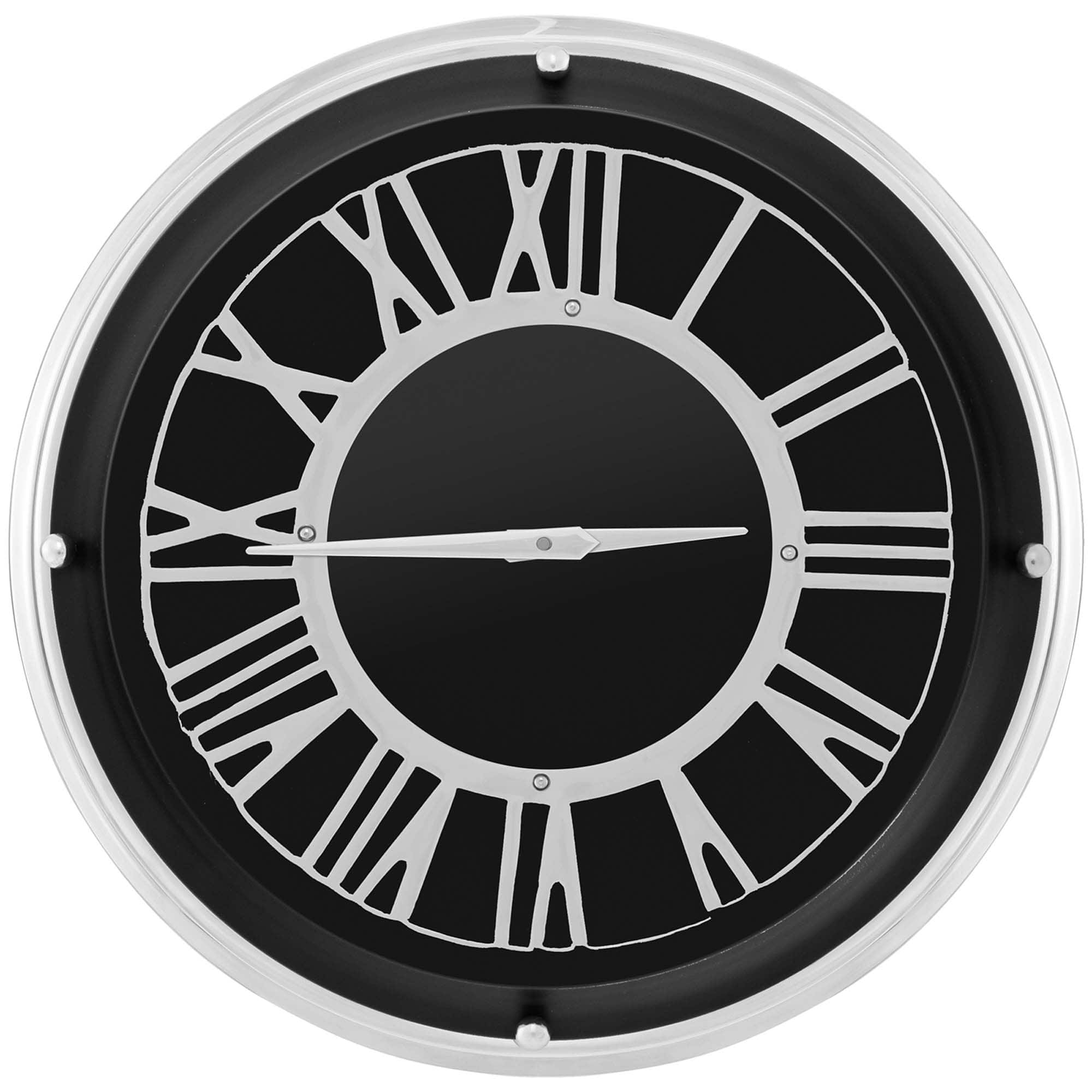 Costway - 17.5 Inch Silent Wall Clock with Frame Roman Number Glass Cover - Silver price history on PriceWatchPro