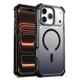 Dteck - For Apple iPhone 17 Pro Max Shockproof Slim Gradient Color Ruuged Case Cover Compatible with MagSafe Accessories - Black