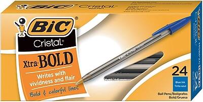 BIC America - BIC Cristal Xtra-Bold Ballpoint Pens, Bold Point, 1.6mm, Blue Ink, 24/Pack (MSBP241-BLU)