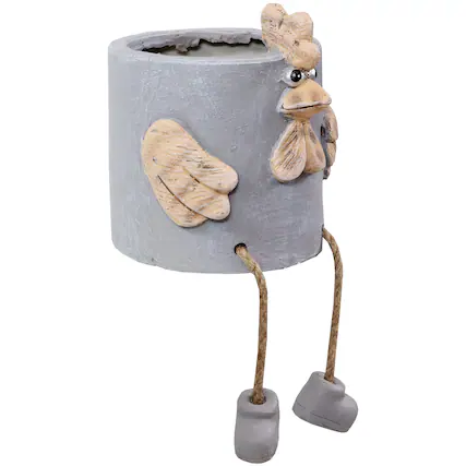 Front. Sunnydaze - Magnesium Oxide Tate the Turkey Indoor Plater Statue - 6 in - Light Grey.