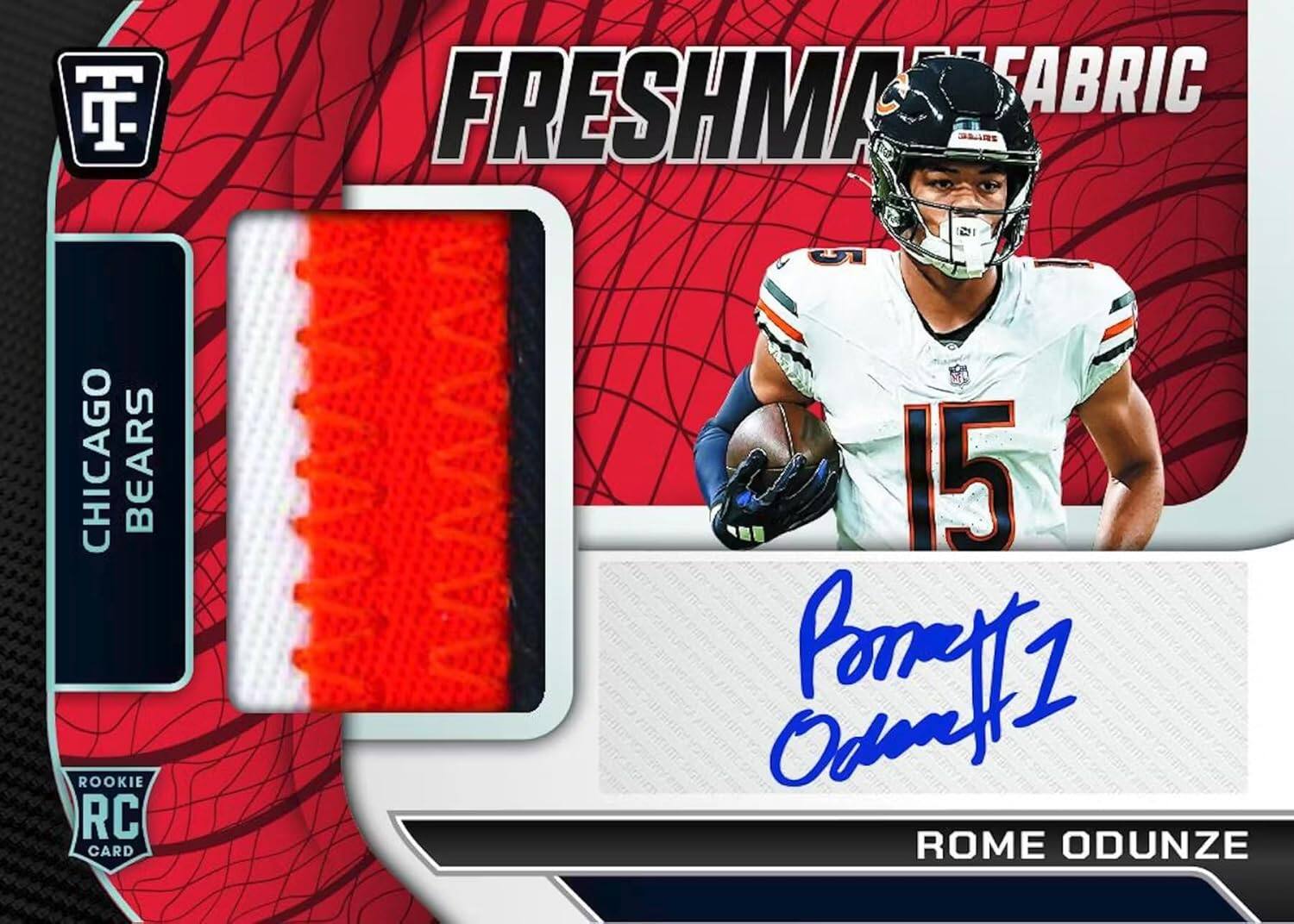 FRESHMAN FABRIC  
2 CHICAGO BEARS ROOKIE RC CARD  
15 Crmt1  
ROME ODUNZE