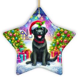 OrnamentallyYou - Sparkling Yuletide Black Labrador Retriever Ornament Joyful Christmas Gift Star Version - Multi-colored