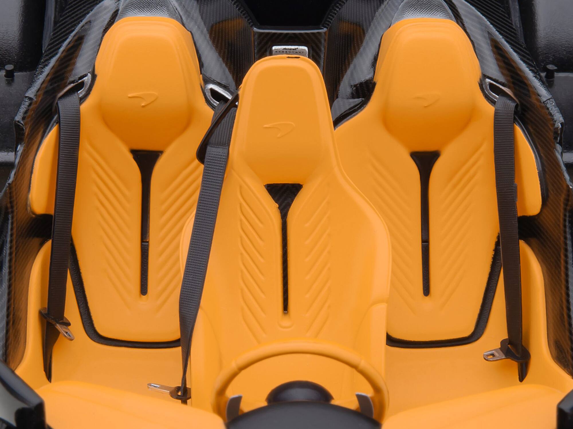 Alt View 4. Autoart - McLaren Speedtail Lantana Purple Met. w/Black Top and Yellow Interior and Suitcase Accessories 1/18 Model Car by Autoart.
