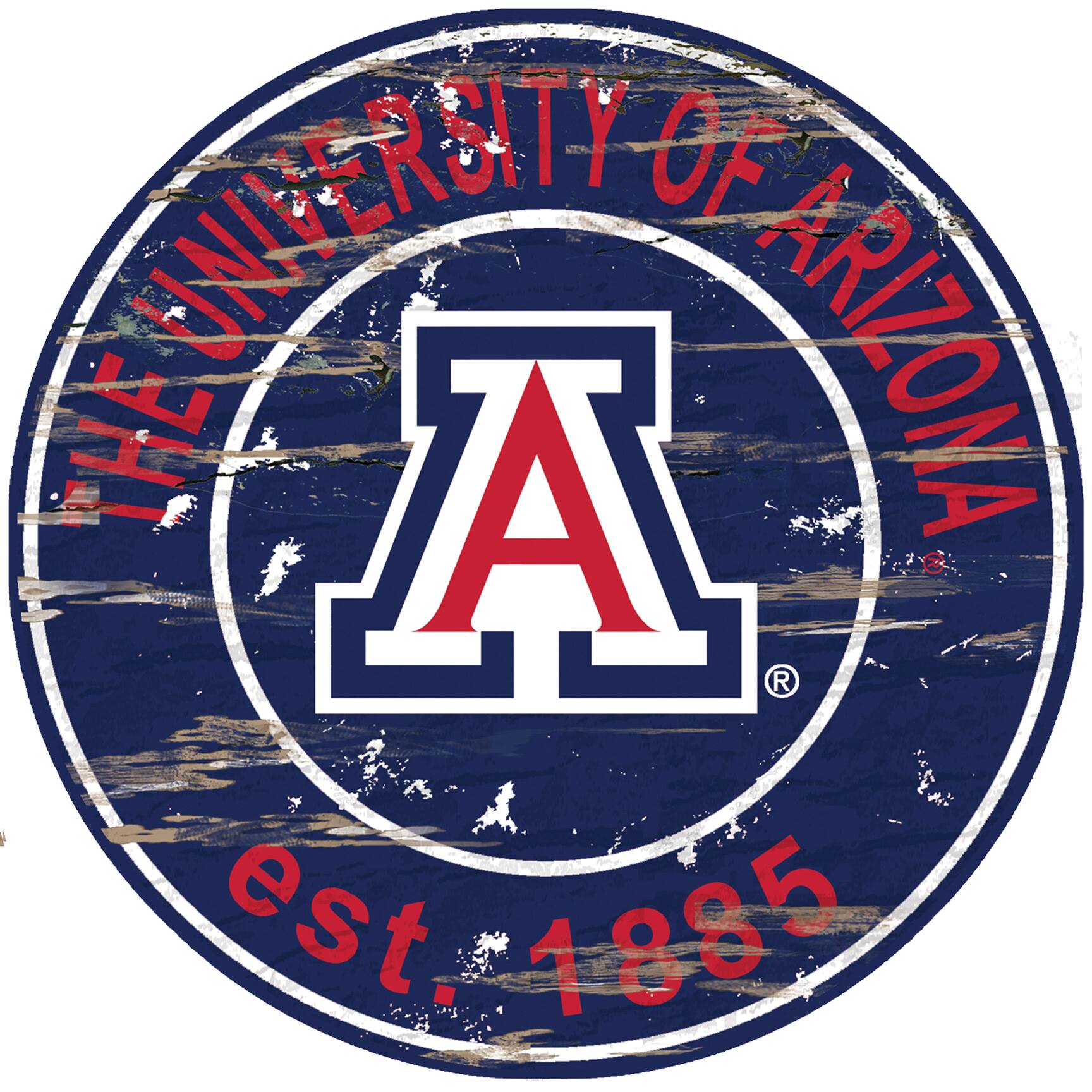 Arizona Wildcats 23.5" Distressed Round Sign