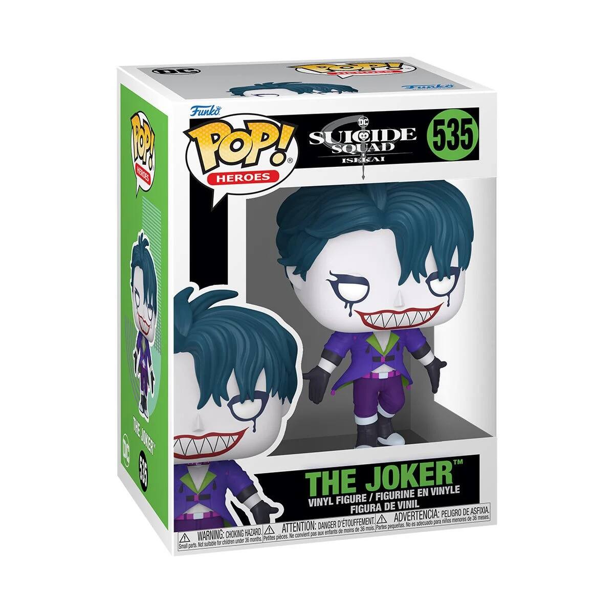 NE oH SIn Funko TC P POP! SUICIDE SQUAD 535 ISEEAI 5 HEROES TM THE JOKER" VINYLE FIGURINE EN FIGURE / VINYL DE VINIL FIGURA PELIGRO DE DEASFIIA TOUFFEMENT, A ADVERTENCIA: per - menone - 2 -e DANGER T pepuerios i  adecuado HAZARO A ATTENTION: entro I - 2  moi Partes WARNING: CHOKING HAZARD! ATTENTION: choking hazard! Small parts. Not suitable for children under 3 years.