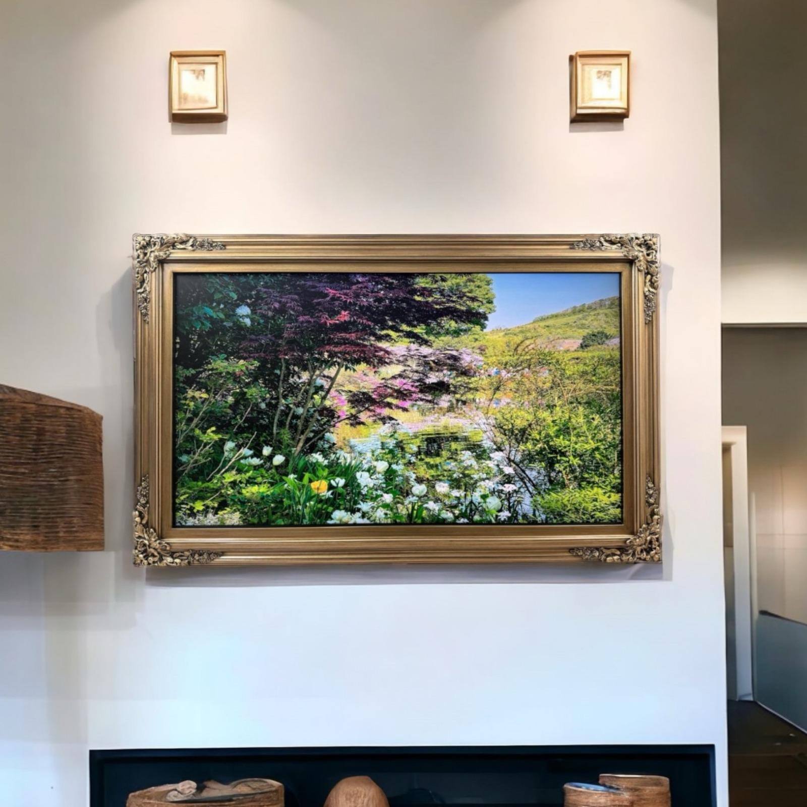 Alt View 10. LAREDO FRAME FACTORY - 65 inch Handmade ornate Tv frame for Samsung The Frame tv and Frame Pro Model - ANTIQUE GOLD.