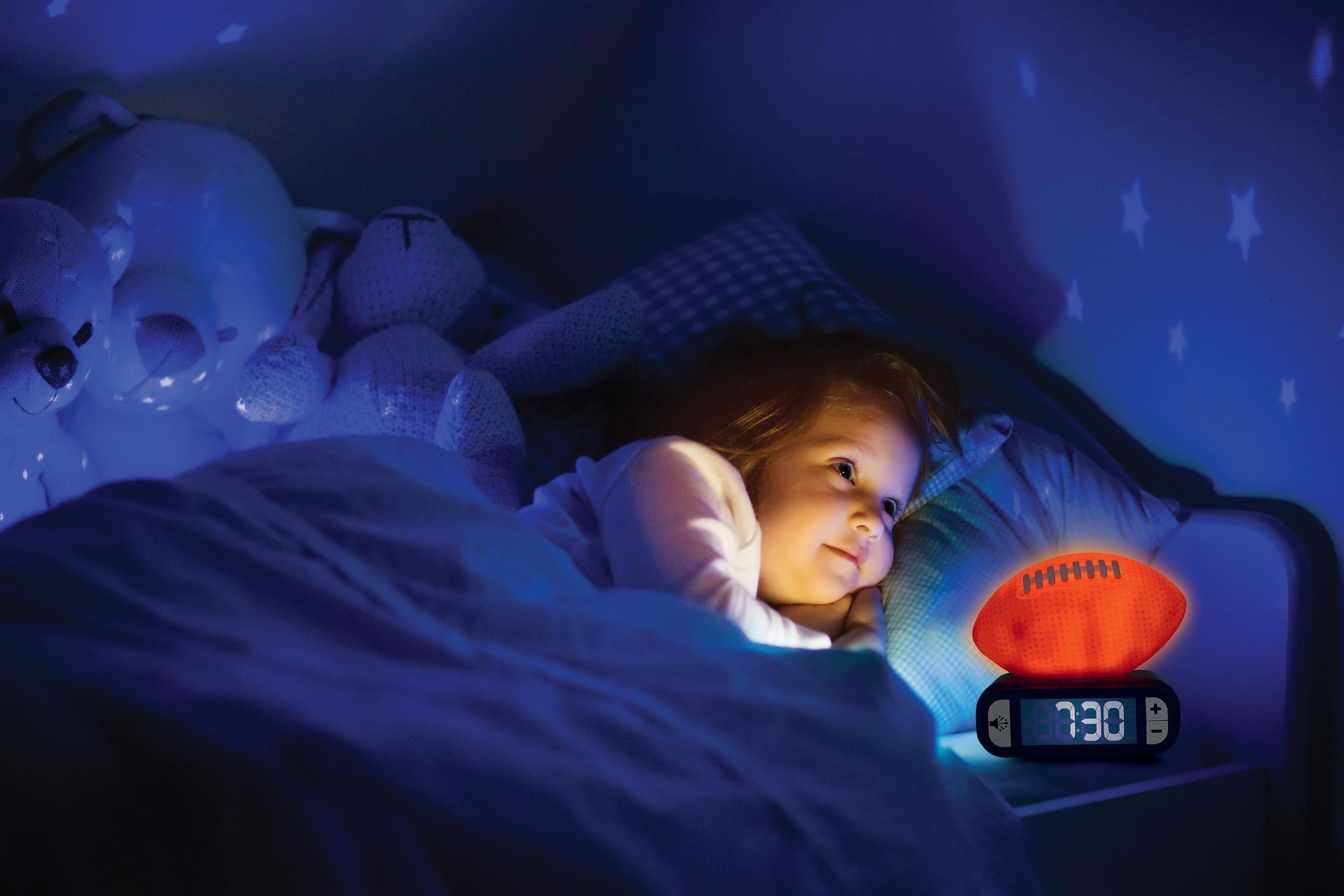 Alt View 9. Lexibook - Digital Alarm Clock with 3D American Football Night Light and Sound Effects - ORANGE.