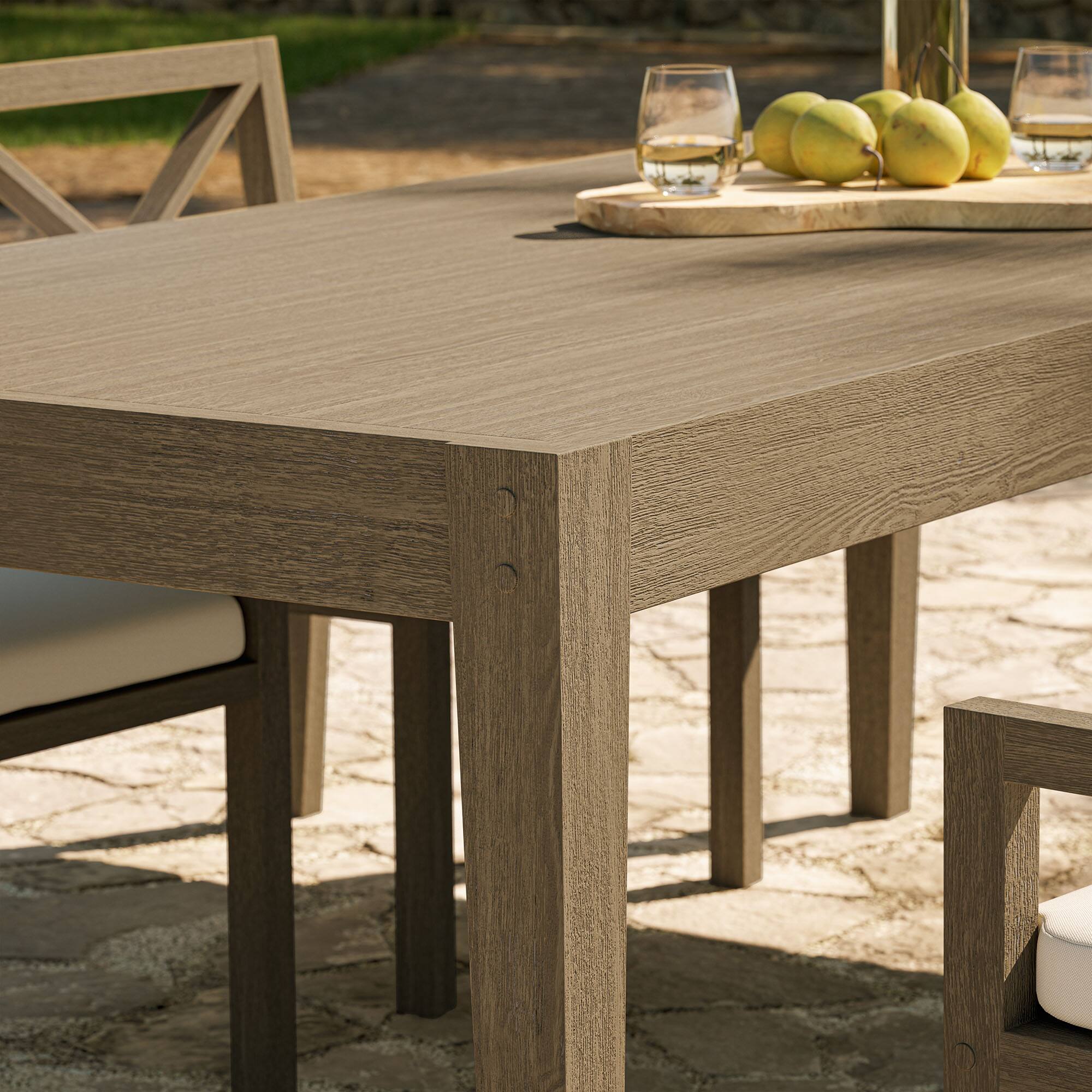 Alt View 2. Modway - Northlake 83" Rectangular Outdoor Patio Teak Dining Table by Modway - Weathered Gray.