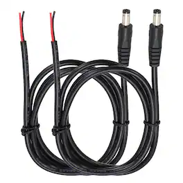 Unique Bargains - 2pcs DC Power Pigtails Cable, 5.5x2.5mm Male to Bare Wire, for PC, Laptop, Toys, Cellphone, Electronic Devices - Black