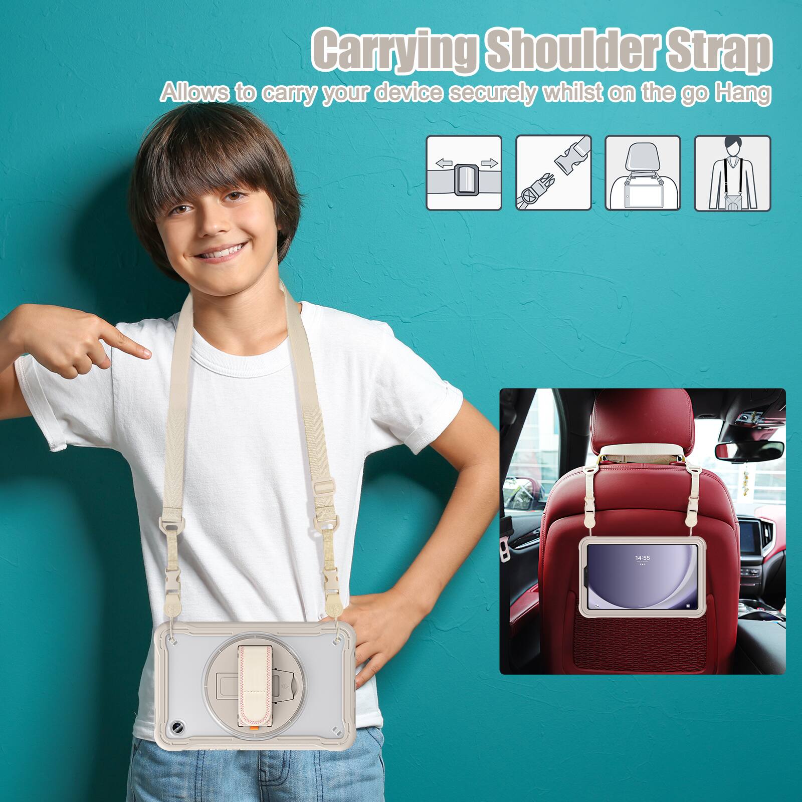 Carrying Shoulder Strap  
Allows to carry your device securely whilst on the go  
Hang